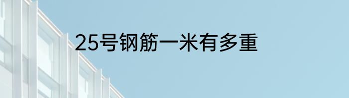 25号钢筋一米有多重