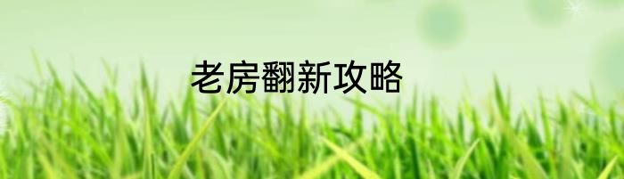 老房翻新攻略