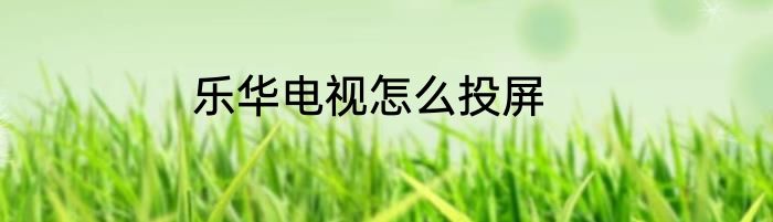 乐华电视怎么投屏