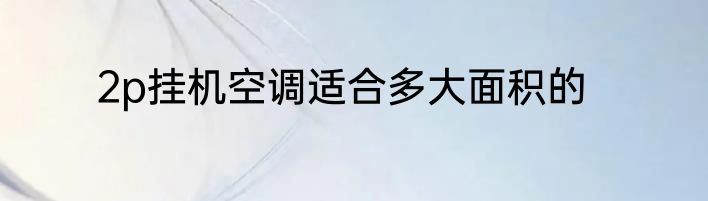 2p挂机空调适合多大面积的