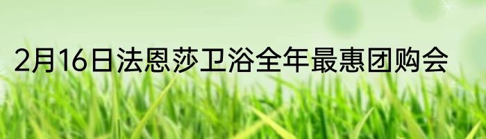 2月16日法恩莎卫浴全年最惠团购会
