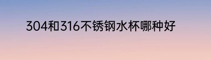 304和316不锈钢水杯哪种好