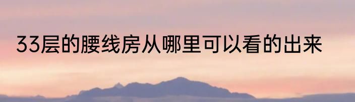 33层的腰线房从哪里可以看的出来