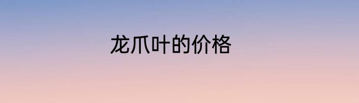 龙爪叶的价格