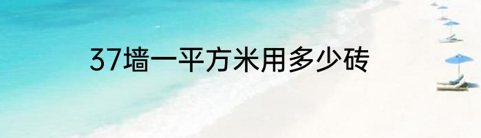 37墙一平方米用多少砖