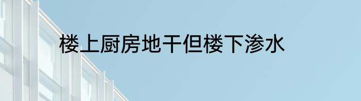 楼上厨房地干但楼下渗水