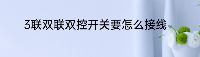 3联双联双控开关要怎么接线