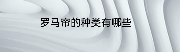 罗马帘的种类有哪些