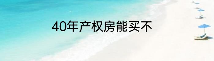 40年产权房能买不