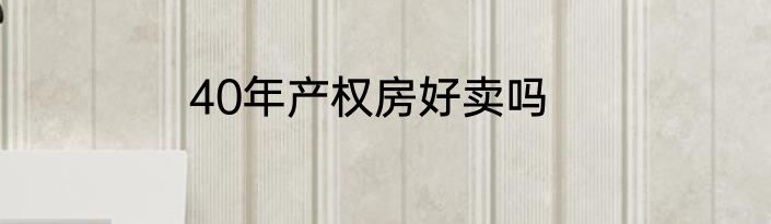 40年产权房好卖吗