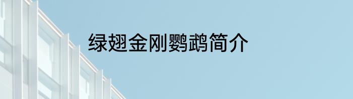 绿翅金刚鹦鹉简介