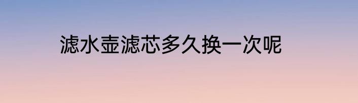 滤水壶滤芯多久换一次呢