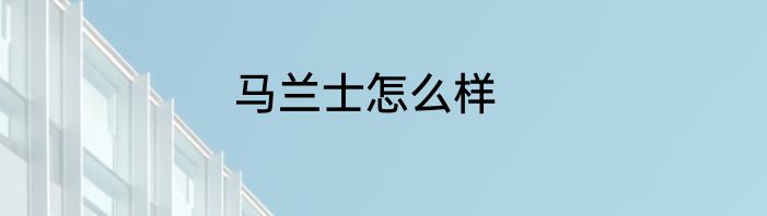 马兰士怎么样