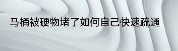 马桶被硬物堵了如何自己快速疏通