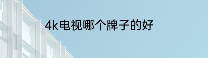 4k电视哪个牌子的好