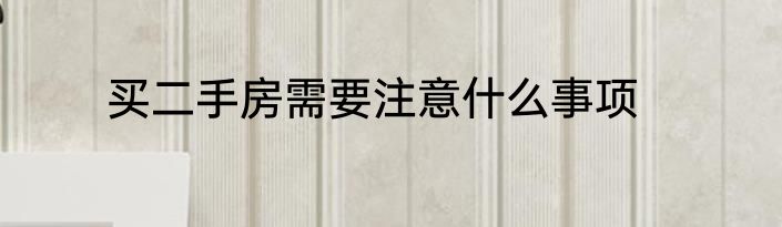 买二手房需要注意什么事项