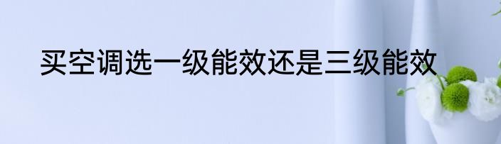 买空调选一级能效还是三级能效