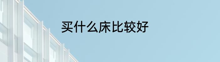 买什么床比较好