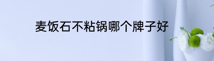 麦饭石不粘锅哪个牌子好