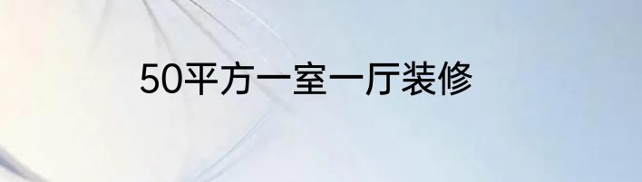 50平方一室一厅装修
