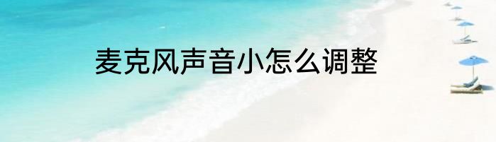 麦克风声音小怎么调整