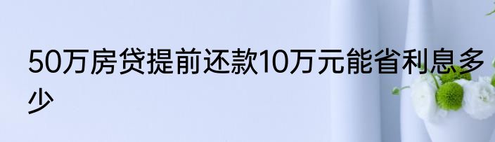 50万房贷提前还款10万元能省利息多少
