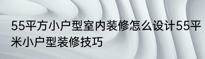 55平方小户型室内装修怎么设计55平米小户型装修技巧