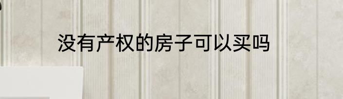 没有产权的房子可以买吗