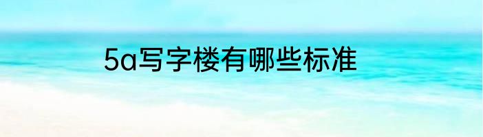 5a写字楼有哪些标准
