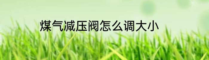 煤气减压阀怎么调大小