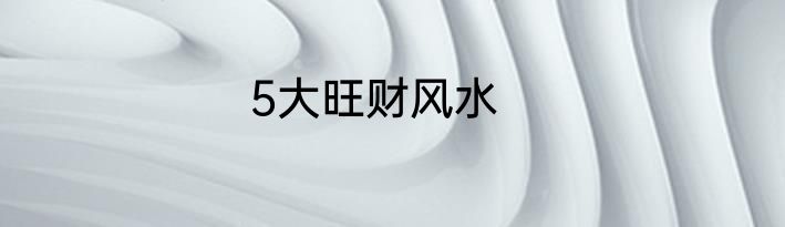 5大旺财风水
