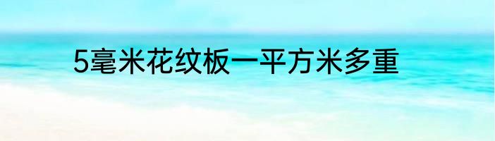 5毫米花纹板一平方米多重