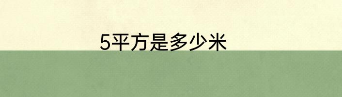 5平方是多少米