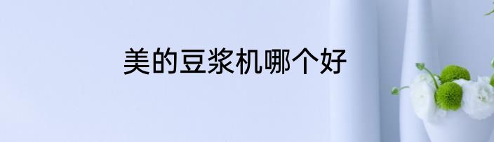 美的豆浆机哪个好