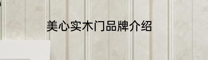 美心实木门品牌介绍