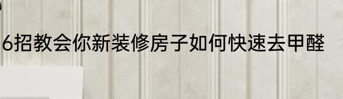 6招教会你新装修房子如何快速去甲醛