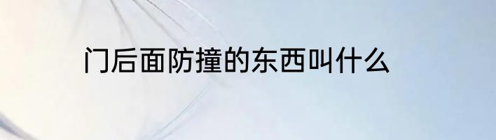 门后面防撞的东西叫什么