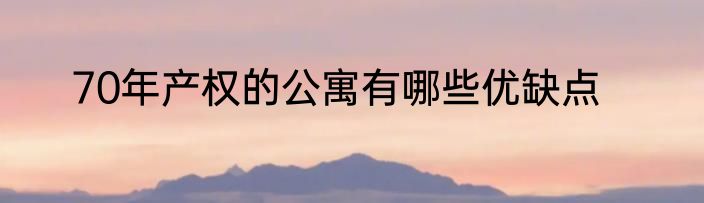70年产权的公寓有哪些优缺点