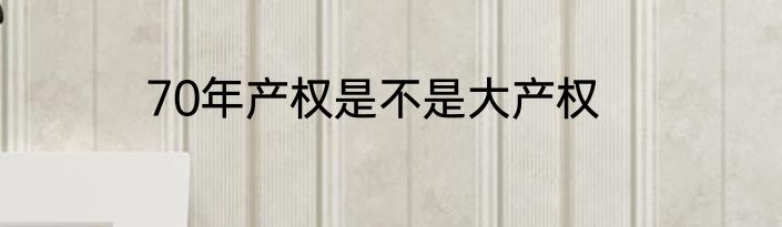 70年产权是不是大产权