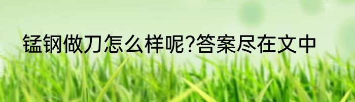 锰钢做刀怎么样呢?答案尽在文中