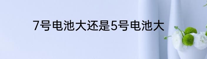 7号电池大还是5号电池大