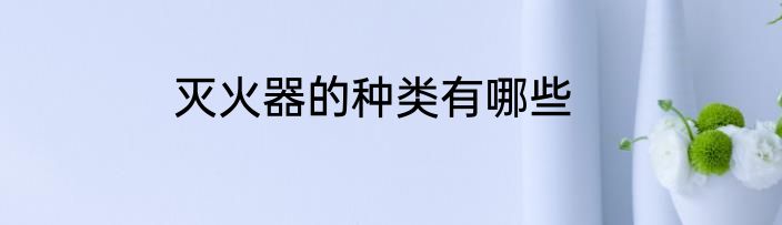 灭火器的种类有哪些