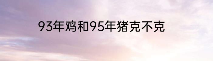 93年鸡和95年猪克不克