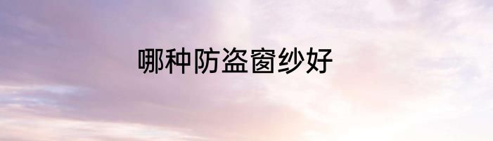 哪种防盗窗纱好