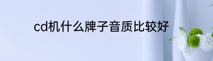 cd机什么牌子音质比较好