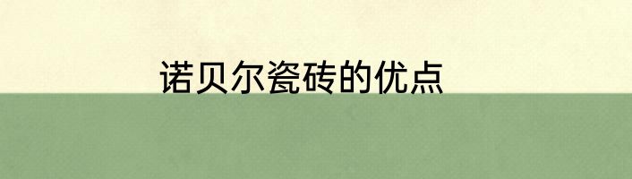 诺贝尔瓷砖的优点