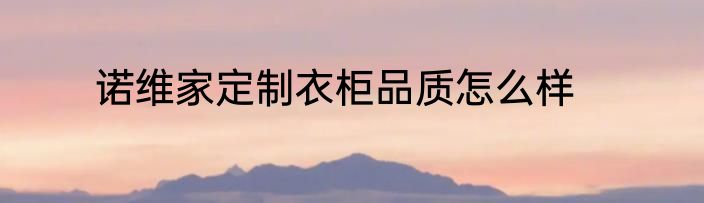 诺维家定制衣柜品质怎么样