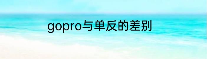 gopro与单反的差别