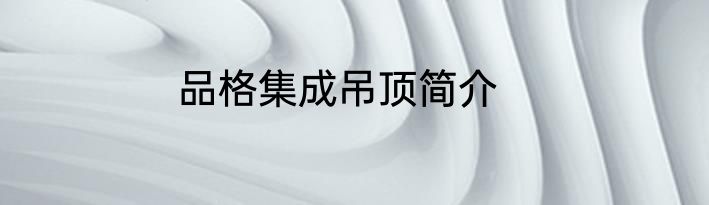 品格集成吊顶简介