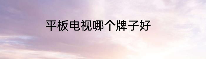 平板电视哪个牌子好